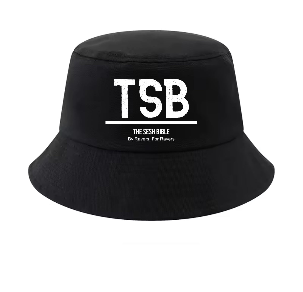 Black Bucket Hat With Text