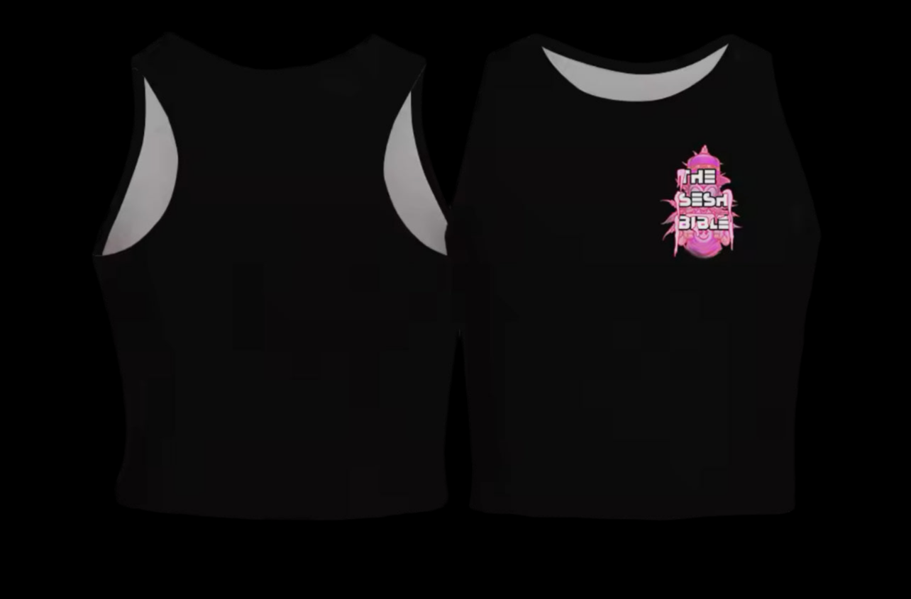 Black Crop Top W/ Pink TSB