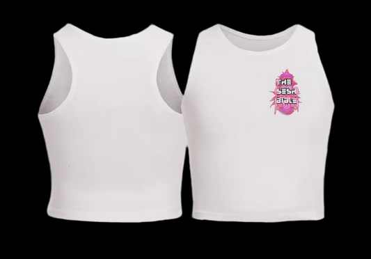 White Crop Top W/ Pink TSB