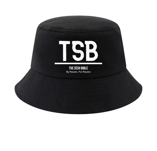 Black Bucket Hat With Text